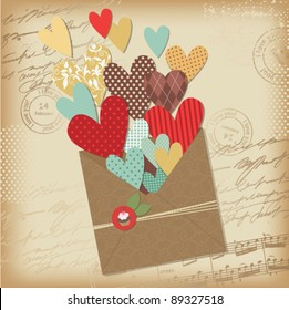 Retro scrapbooking elements, Valentine card