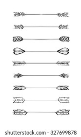 Retro scribble hand-drawn dividers set black collection