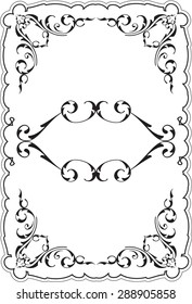 Retro scroll frame is isolated on white