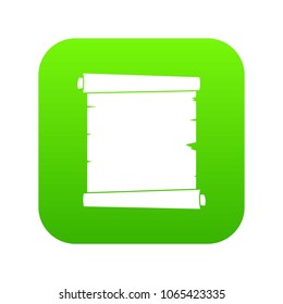 Retro scroll paper icon digital green for any design isolated on white vector illustration
