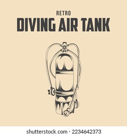 Retro Scuba Diving Air Tank Vector Illustration