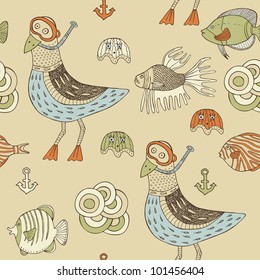 retro sea seamless