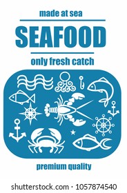 Retro seafood banner