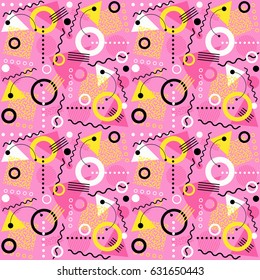 retro seamless 1980s inspired memphis pattern background. vector illustration