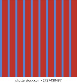 Retro Seamless abstract pattern with blue vertical stripes on red . Vector pattern
