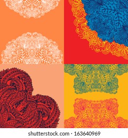 Retro seamless abstract vector patterns backgrounds set