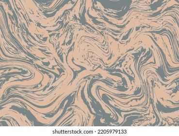 Flujo Retro De Pintura De Aqua Sin Marea. Superficie vectorial moderna de repetición brillante. Agato gráfico de color de agua marrón y transparente. Mármol gráfico de repetición antiguo. Textura de repetición blanca.
