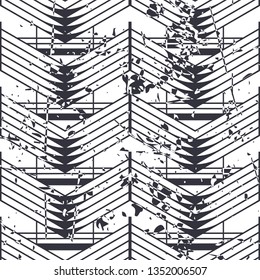 Retro seamless art deco vintage pattern. Geometric ornamental vintage texture with grunge effect.