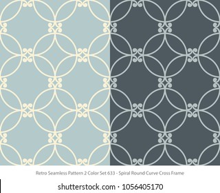Retro Seamless Background 2 Color Set Spiral Round Curve Cross Frame