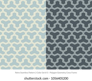 Retro Seamless Background 2 Color Set Polygon Geometry Cross Frame