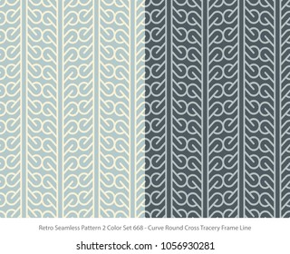 Retro Seamless Background 2 Color Set Curve Round Cross Tracery Frame Line
