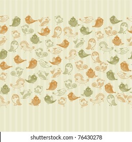 retro seamless background with birds