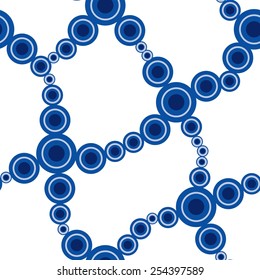 Retro seamless background with circles on white