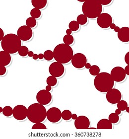Retro seamless background with circles on white