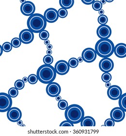 Retro seamless background with circles on white