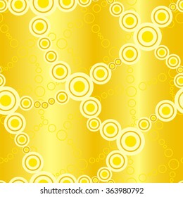 Retro seamless background with circles on yellow
