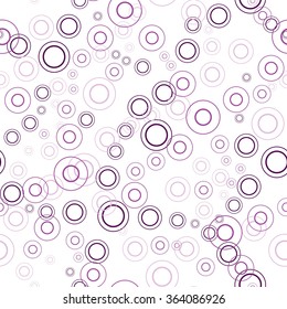 Retro seamless background with circles on white