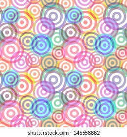 Retro seamless background with multicolor vivid rings