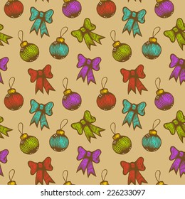 Retro seamless Christmas pattern