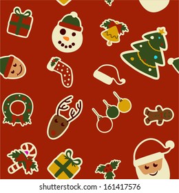 Retro seamless Christmas pattern.To see the other vector Christmas illustrations , please check Christmas collection.