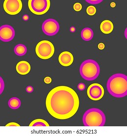 Retro seamless circle background on black