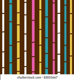 Retro seamless colorful bamboo pattern or texture. Fresh colorful bamboo pattern stripes - retro vector background. 