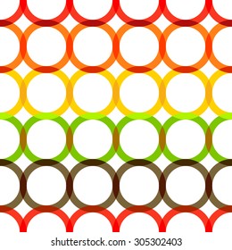 Retro seamless colorful circles pattern. Bright geometric texture.