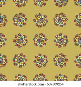Retro seamless colorful dots pattern. Ideal for printing onto fabric and paper or decoration.