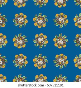 Retro seamless colorful dots pattern. Ideal for printing onto fabric and paper or decoration.
