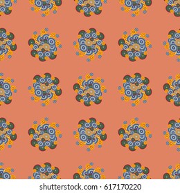 Retro seamless colorful dots pattern. Ideal for printing onto fabric and paper or decoration.