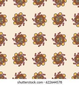 Retro seamless colorful dots pattern. Ideal for printing onto fabric and paper or decoration.