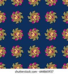 Retro seamless colorful dots pattern. Ideal for printing onto fabric and paper or decoration.