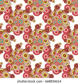 Retro seamless colorful dots pattern. Ideal for printing onto fabric and paper or decoration.