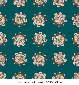 Retro seamless colorful dots pattern. Ideal for printing onto fabric and paper or decoration.