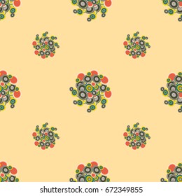 Retro seamless colorful dots pattern. Ideal for printing onto fabric and paper or decoration.