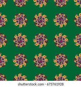 Retro seamless colorful dots pattern. Ideal for printing onto fabric and paper or decoration.