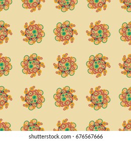 Retro seamless colorful dots pattern. Ideal for printing onto fabric and paper or decoration.