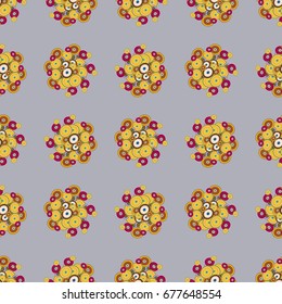 Retro seamless colorful dots pattern. Ideal for printing onto fabric and paper or decoration.