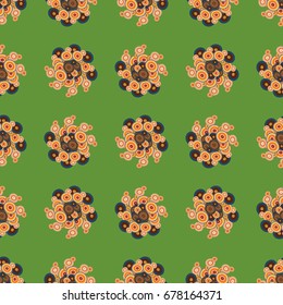 Retro seamless colorful dots pattern. Ideal for printing onto fabric and paper or decoration.