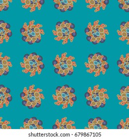 Retro seamless colorful dots pattern. Ideal for printing onto fabric and paper or decoration.