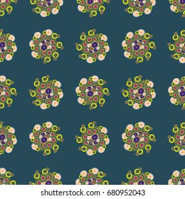 Retro seamless colorful dots pattern. Ideal for printing onto fabric and paper or decoration.