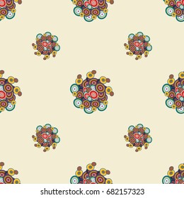 Retro seamless colorful dots pattern. Ideal for printing onto fabric and paper or decoration.