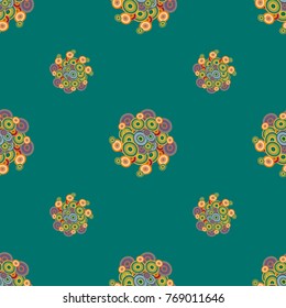 Retro seamless colorful dots pattern. Ideal for printing onto fabric and paper or decoration.