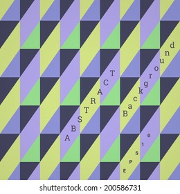 Retro seamless colorful mosaic pattern of geometric shapes for web site background, cover design, brochure - green, purple version version
