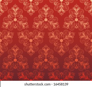 Retro Seamless Damask pattern. Vector decor illustration