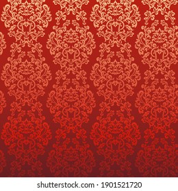 Retro seamless damask pattern. Vector decor illustration