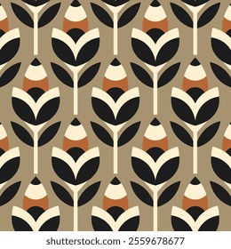 Retro Seamless Damask Surface Scandinavian Pattern Wallpaper Background