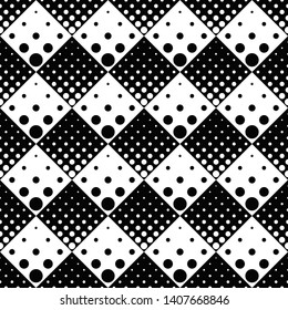 Retro seamless dot pattern background design - black and white abstract vector graphic