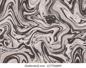 Illustration Vectorielle Retro Harmonieux De Mode. Pastel Répéter Sur Fond De Peinture Liquide. Vague Graphique Fluide Légère Et Harmonieuse. Rust Répéter Le Motif De Peinture Aqua. Arrière-Plan Répété Vintage.