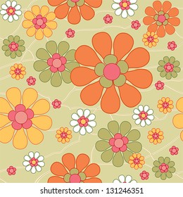 Retro seamless floral background